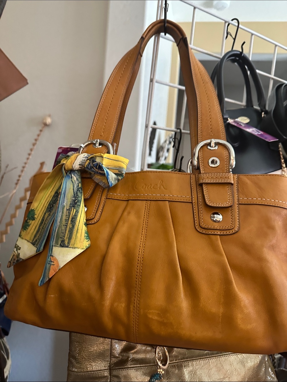 Coach 2010 Madison SoHo Mustard Leather Shoulder Bag